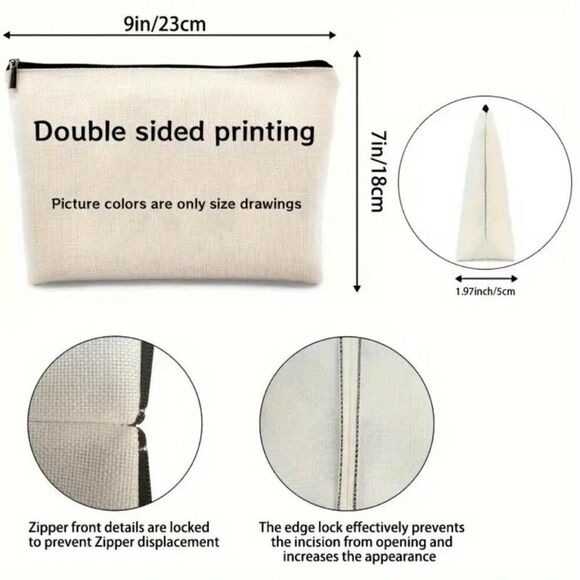 Vintage Black Crow Design with Roman Numerals Gothic Raven Couple Makeup Bag - Picture 2 of 2